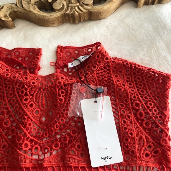 NWT Mango Eyelet Linen Dress - Picture 3 of 5